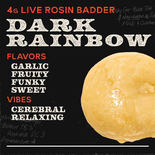 Dark Rainbow 4g Live Rosin Badder Indica - 