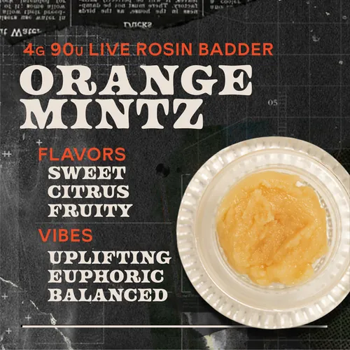 image of Orange Mintz Badder 4g Live Rosin Concentrate