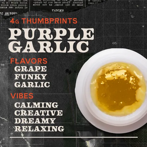 Purple Garlic Live Rosin - 4g Thumbprints Concentrate from  product image