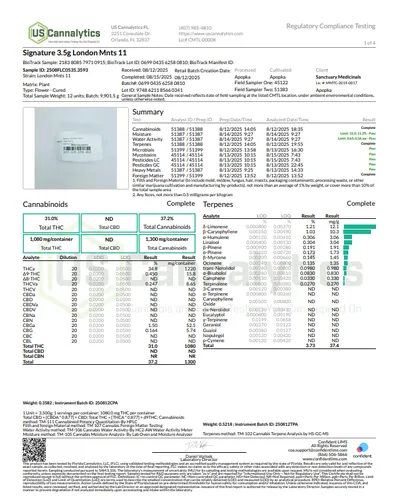 {'strain': 'Signature London Mnts 11', 'strain_type': 'Indica Hybrid', 'company': 'Sanctuary', 'brand': 'Sanctuary Cannabis', 'price': Decimal('48.00'), 'regular_price': Decimal('48.00'), 'thc': Decimal('31.00'), 'cbd': Decimal('0.00'), 'terps': Decimal('0.00'), 'grams': Decimal('3.500'), 'dollars_per_thcg': Decimal('44.240'), 'dollars_per_g': Decimal('13.710'), 'product_format': 'Flower', 'product_sub_format': 'Whole', 'dispensary_cities': ['Hallandale Beach'], 'main_url': 'https://www.sanctuarymed.com/near-me/florida-cannabis-dispensary/hallandale-beach-fl-cannabis-dispensary?dtche%5Bproduct%5D=signature-london-mnts-11', 'display_image_url': 'https://thchunter-images.s3.us-east-2.amazonaws.com/product_images/9e471c0d-8500-4b6f-a859-eea2ca8e1eac.webp', 'id': 12808980, 'company_logo_file': 'Sanctuary.jpg', 'company__premium_company': False, 'company__name': 'Sanctuary'}