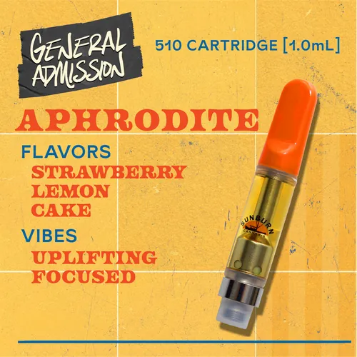 Aphrodite - 1g Distillate Vape Carts by General Admission - 1.000g Cartridge