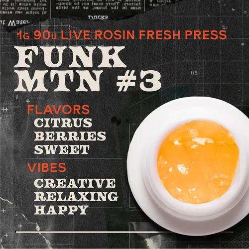 Funk MTN #3 Fresh Press 1g Live Rosin Concentrate by Premium Stash - 1.000g Live Rosin