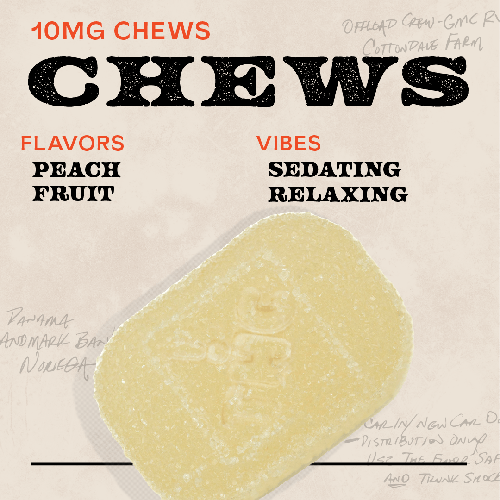 Peach 100mg 10pk Chews Hybrid - 
