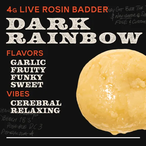 Dark Rainbow 4g Live Rosin Badder Indica - 