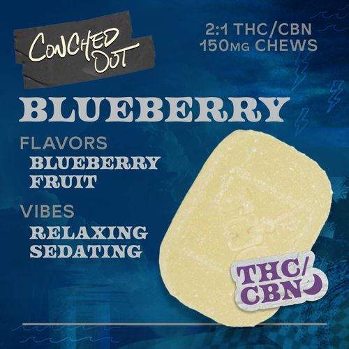 Blueberry 2:1 THC:CBN 150mg 10pk Chews Indica - 