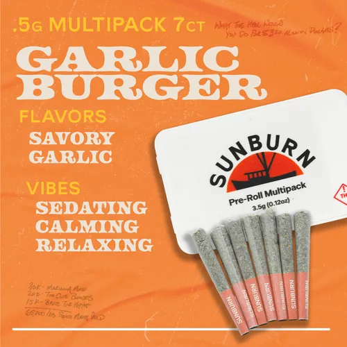 Garlic Burger - 7ct Pre Rolls by Sunburn - 3.500g PreRoll