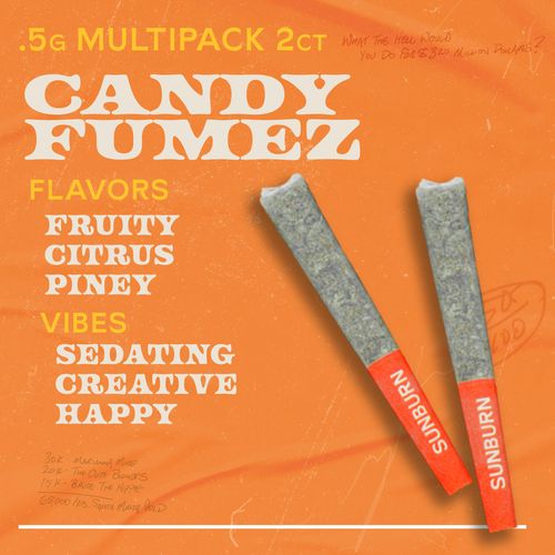 Candy Fumez 2ct Pre Rolls Whole Flower Hybrid - 