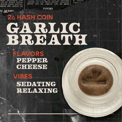 Garlic Breath - 2g Hash Coins Concentrate by Sunburn - 2.000g Hash