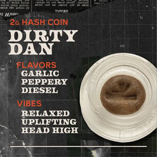 Dirty Dan - 2g Hash Coins Concentrate by Sunburn - 2.000g Hash