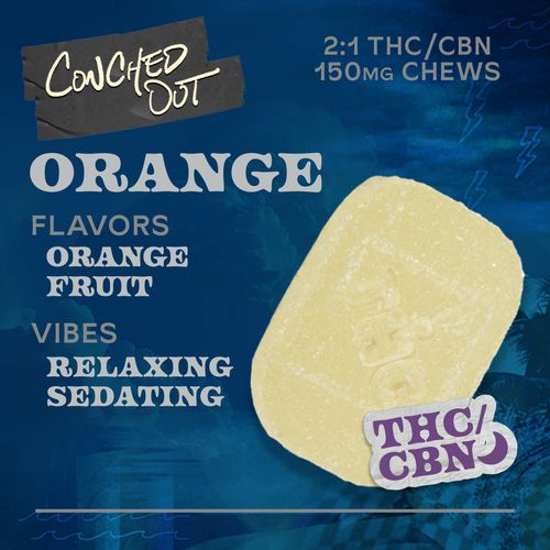 Orange 2:1 THC:CBN 150mg 10pk Chews Indica - 