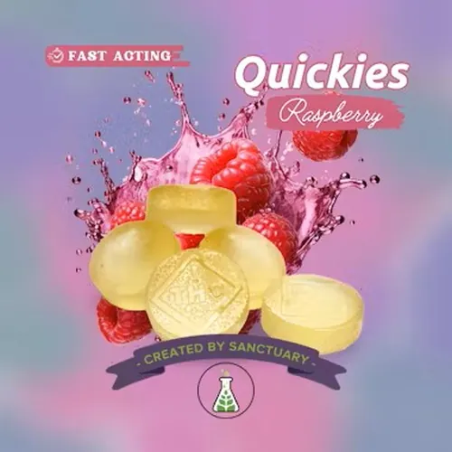 Raspberry Chews | Quickies Fast Acting | 60mg 6pk