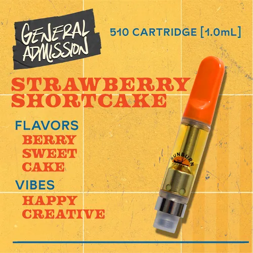 Strawberry Shortcake - 1g Distillate Vape Carts by General Admission - 1.000g Cartridge