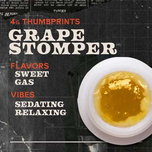 Grape Stomper Live Rosin - 4g Thumbprints Concentrate by Sunburn - 4.000g Live Rosin