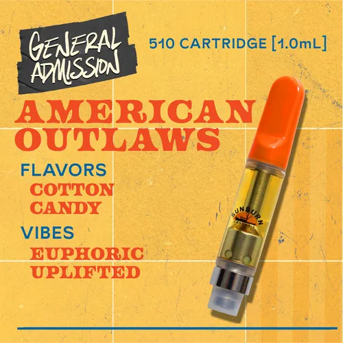 American Outlaws - 1g Distillate Vape Carts by General Admission - 1.000g Cartridge