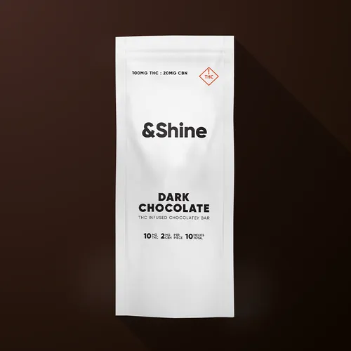 5:1 Dark Chocolatey [10pk] (100mg THC/20mg CBN) by &Shine - 0.100g Chocolate