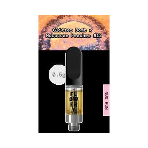 Nug Run Resin Cartridge 0.5g - Glitter Bomb x Moroccan Peaches #13 by The Flowery - 0.500g Live Resin