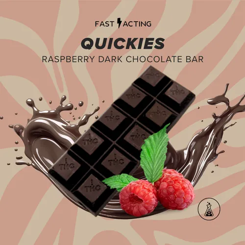 Quickies Raspbry Dark Chocolate Bar 100Mg - 