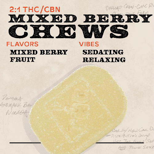 Mixed Berry 2:1 THC:CBN 150mg 10pk Chews Indica - 