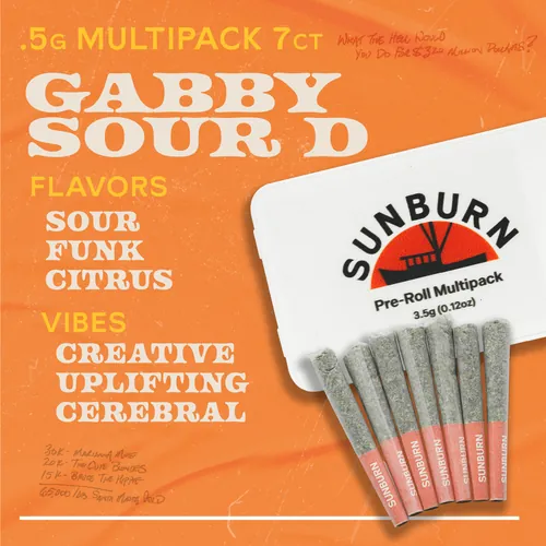 Gabby Sour D - 7ct Pre Rolls by Sunburn - 3.500g PreRoll