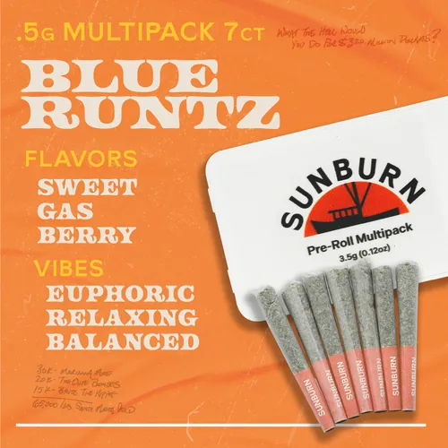 Blue Runtz - 7ct Pre Rolls by Sunburn - 3.500g PreRoll