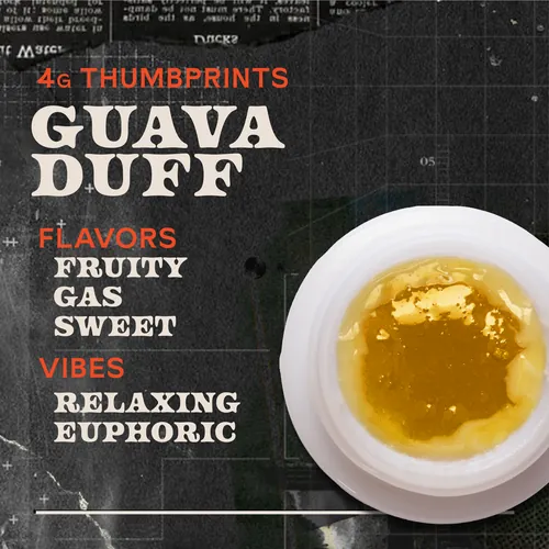 Guava Duff Live Rosin - 4g Thumbprints Concentrate by Sunburn - 4.000g Live Rosin