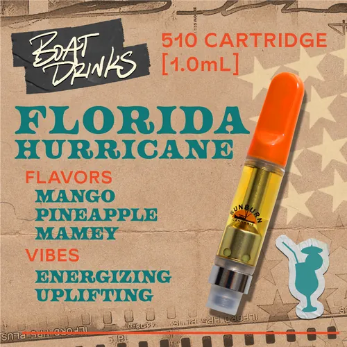 Florida Hurricane - 1g Distillate Vape Carts by Boat Drinks - 1.000g Cartridge