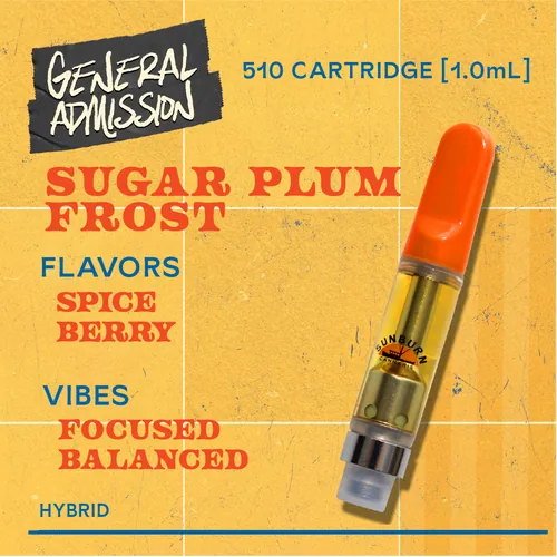 Sugar Plum Frost - 1g Distillate Vape Carts by General Admission - 1.000g Cartridge