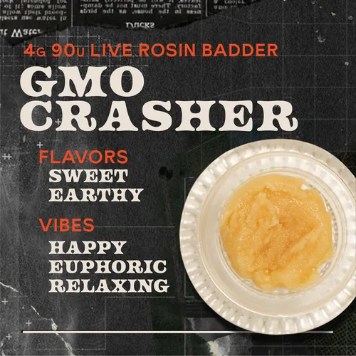 GMO Crasher Badder 4g Live Rosin Concentrate