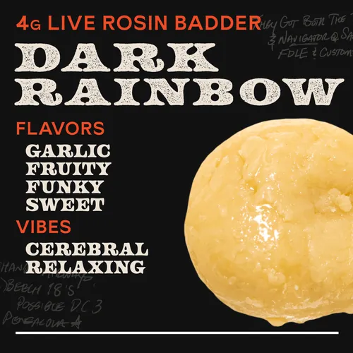 Dark Rainbow 4g Live Rosin Badder Indica - 