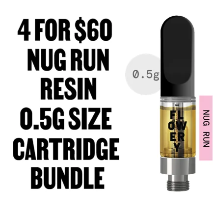 4 for $60 0.5g Nug Run Resin Cartridges