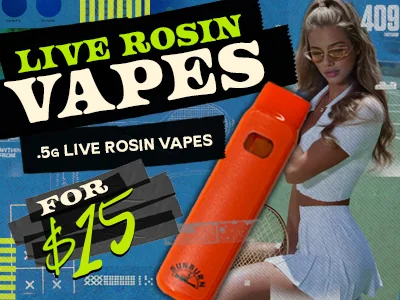 Live Rosin Disposables: $15