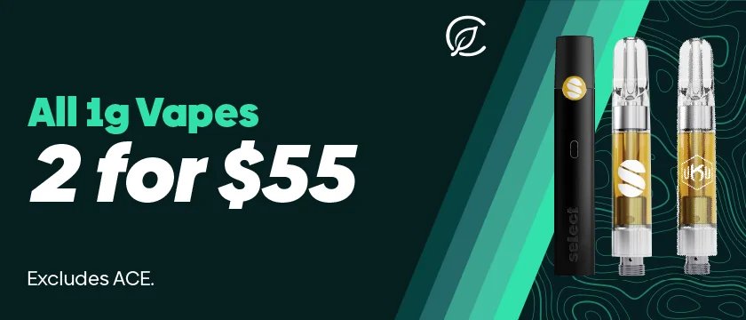 2 for $55 Mix and Match 1g Carts or Pods