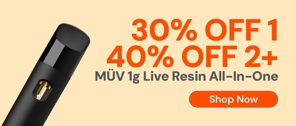 MÜV 1g Live Resin AIO: 30% OFF 1 or 40% OFF 2+