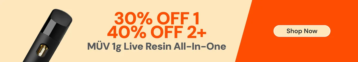 MÜV 1g Live Resin AIO: 30% OFF 1 or 40% OFF 2+