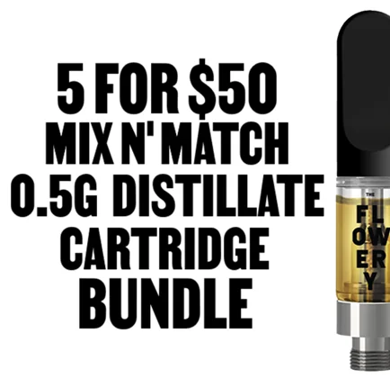 5 for $50 Distillate Cartridge 0.5g Bundle