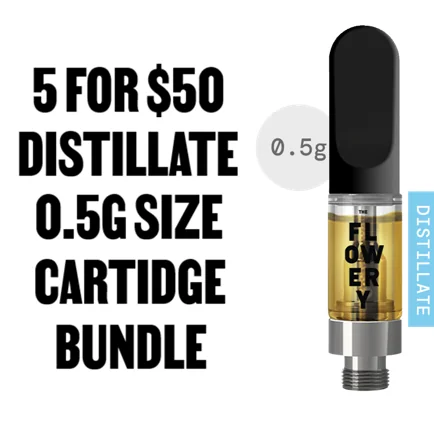 5 for $50 Distillate Cartridge 0.5g Bundle