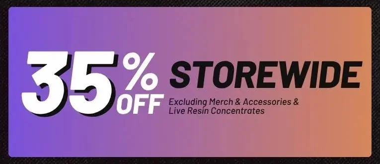 35% off storewide (Excluding Merch)