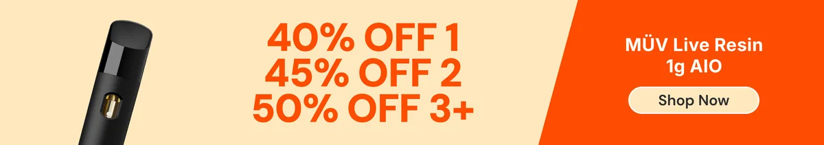 MÜV Live Resin 1g AIO: 40% OFF 1, 45% OFF 2, or 50% OFF 3+