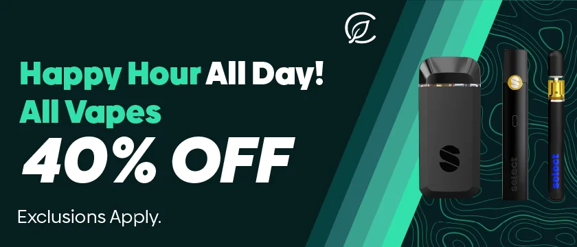 Happy Hour All Day: 40% off ALL Vapes