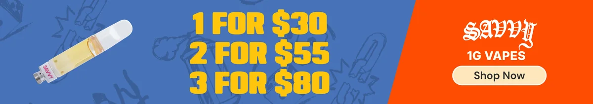 Savvy 1g Vapes: 1-for-$30, 2-for-$55, or 3-for-$80