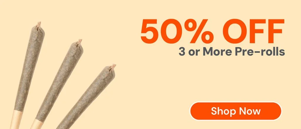 50% OFF 3 or more single Pre-rolls
